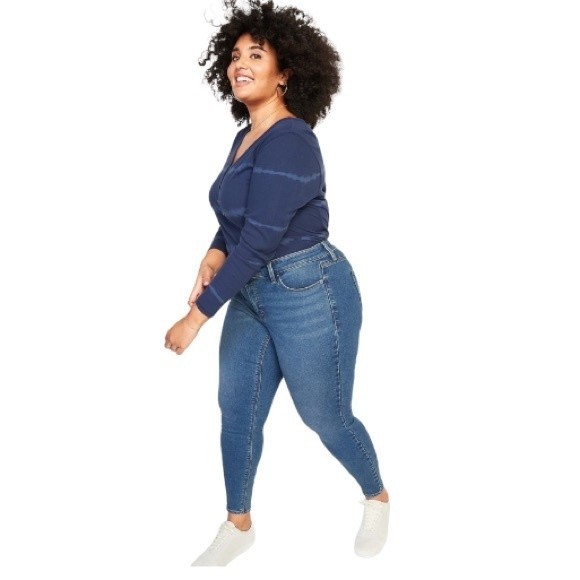 Old Navy Jeans High-Waisted Rockstar Super-Skinny Blue Plus Size 24 - Picture 15 of 16